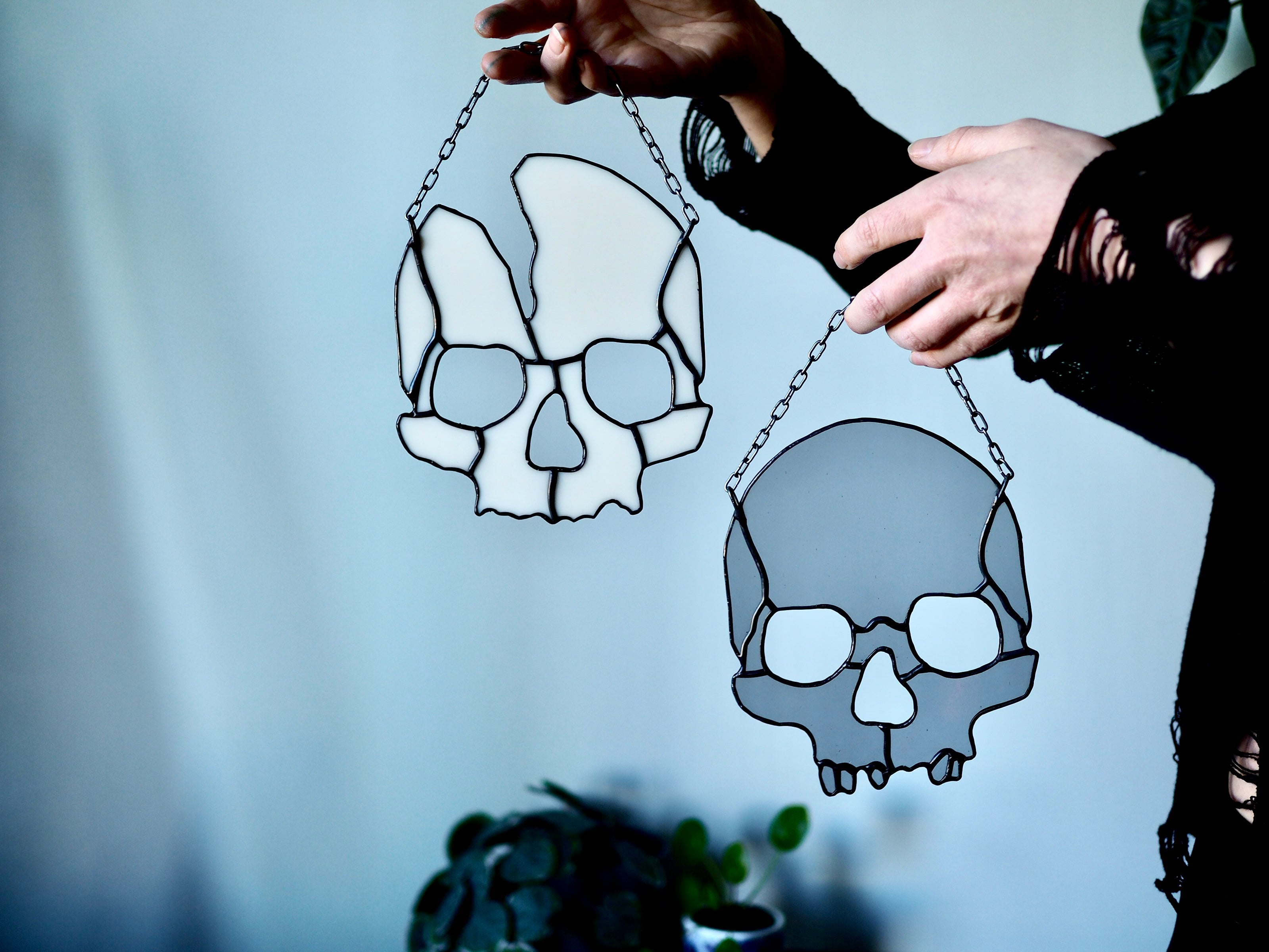 Broken Skull wit glasraam