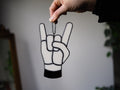 Devil Horns wit glasraam