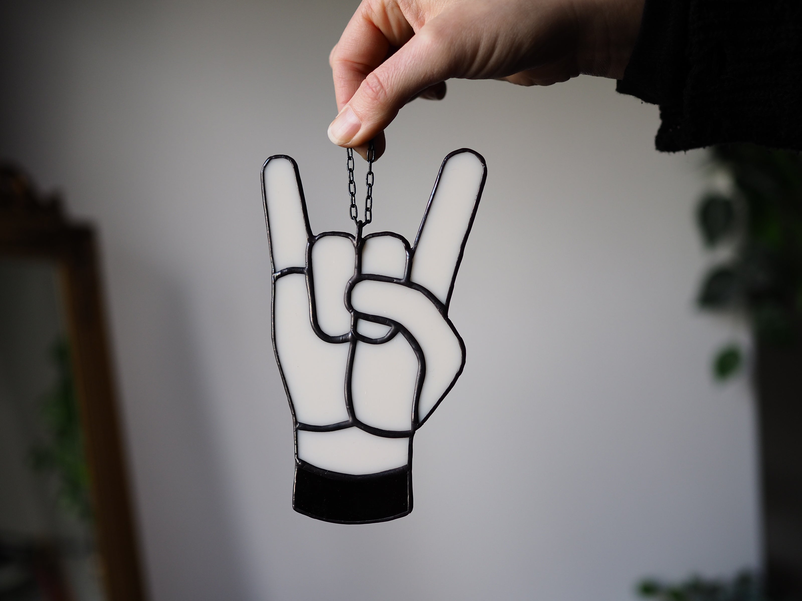 Devil Horns wit glasraam