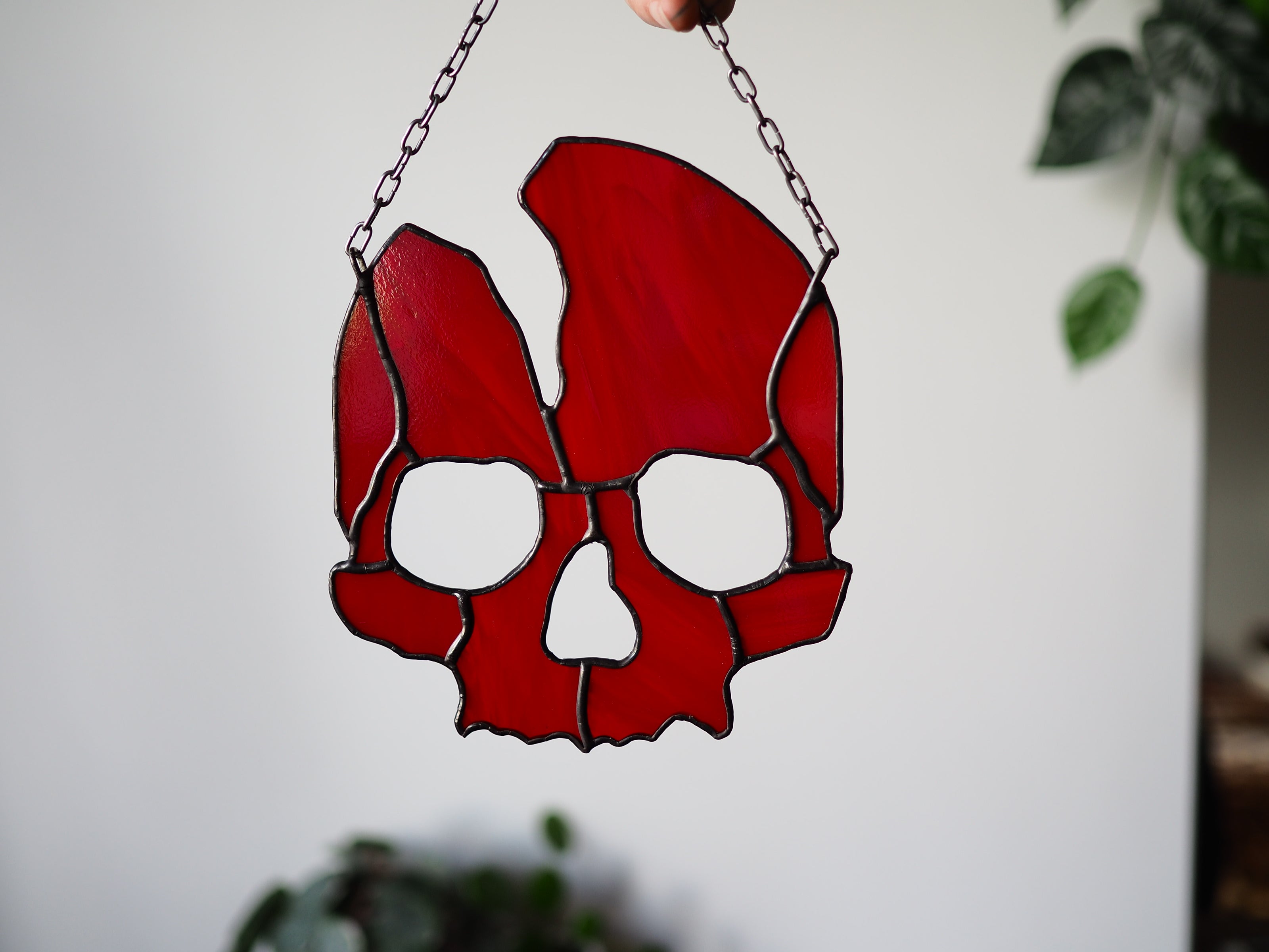 Broken Skull rood glasraam