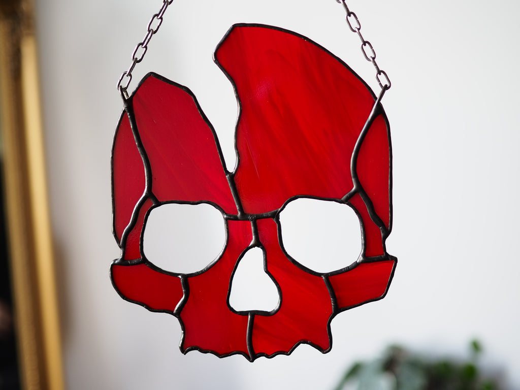 Broken Skull rood glasraam