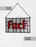 FUCK stained glass lettering pattern
